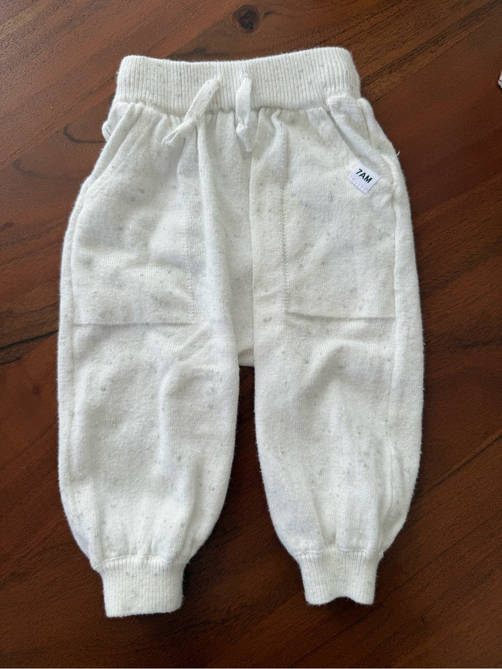 Kids Cream Knit Jogger Pants